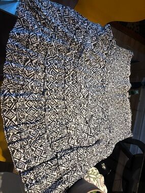 Ralph Lauren Black and White Patterned A-Line Skirt